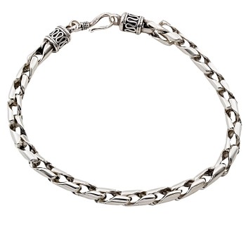 Silver 8 inch Curb Bracelet